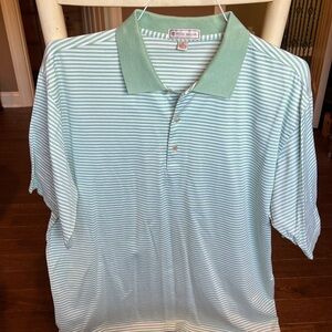 Peter Millar Mint Striped Polo Shirt